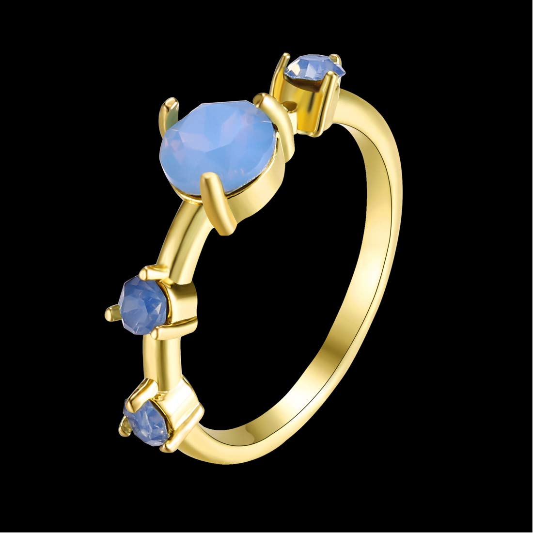 Buy Saraf RS Jewellery Silver Plated Aqua Blue AD Designer Adjustable  Engagement Finger Ring Online